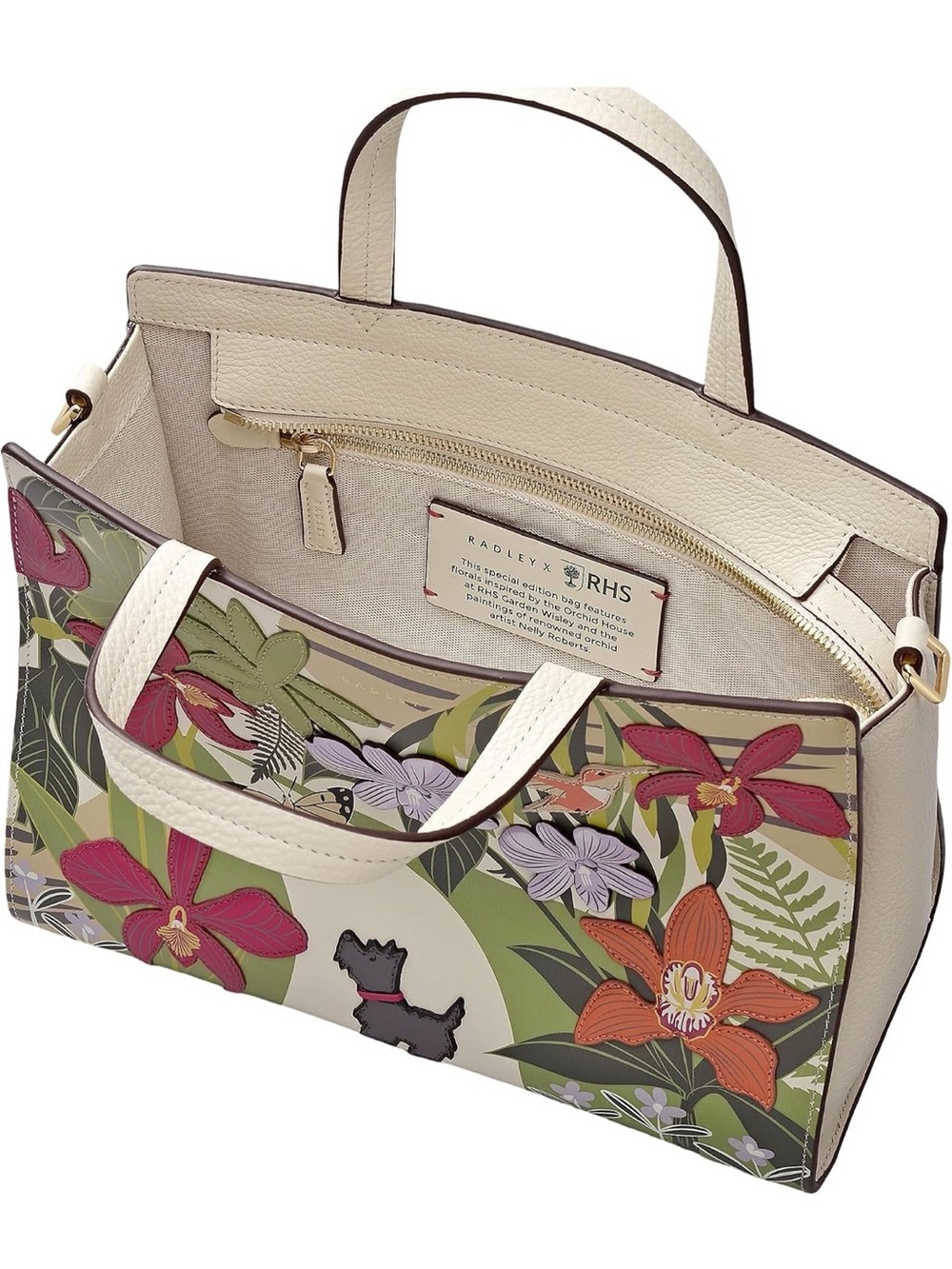 RADLEY LONDON RHS Small Leather Appliqué Ziptop Grab Satchel Bag - Picture 9 of 9